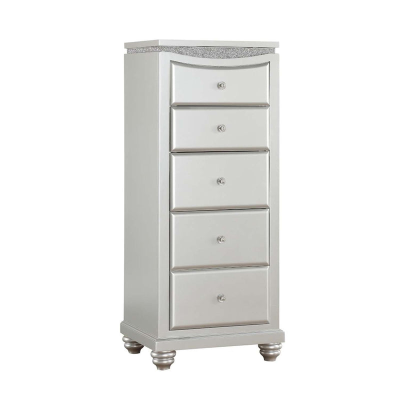 Maverick Lingerie 5 Storage Drawers Chest, Platinum Finish Acme