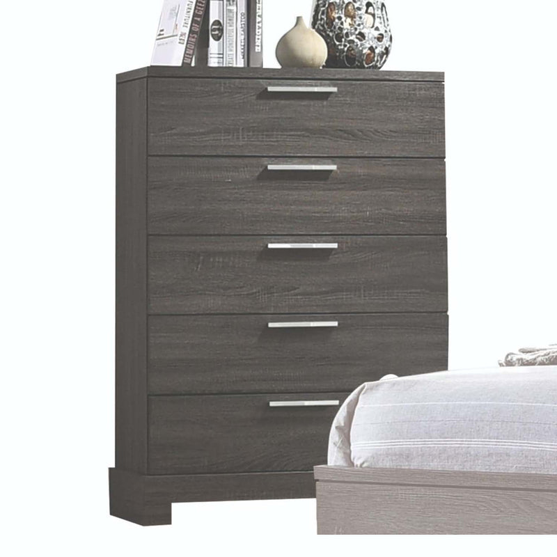 Lantha 5 Storage Drawers Chest, Gray Oak Finish Acme