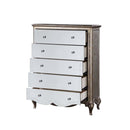 Esteban 5 Storage Drawers Chest, Antique Champagne Finish Acme