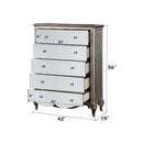 Esteban 5 Storage Drawers Chest, Antique Champagne Finish Acme