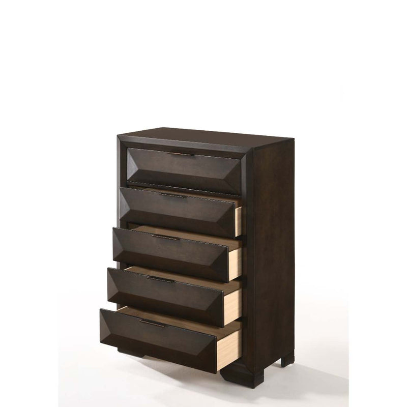 Merveille 5 Storage Drawers Chest, Espresso Finish Acme