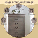 Louis Philippe 5 Storage Drawers Chest, Antique Gray Finish Acme