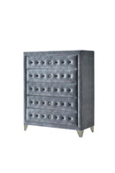 Dante 5 Storage Drawers Chest, Gray Velvet Acme
