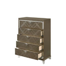 Skylar 5 Storage Drawers Chest, Dark Champagne Finish Acme