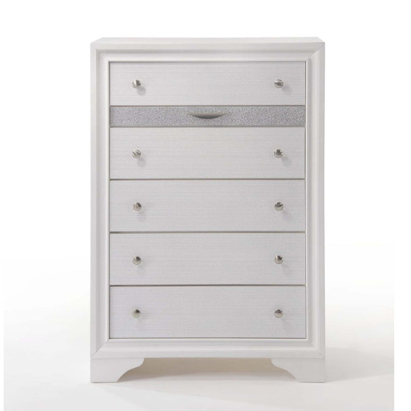 Naima 5 Storage Drawers Chest, White Finish Acme