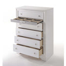 Naima 5 Storage Drawers Chest, White Finish Acme