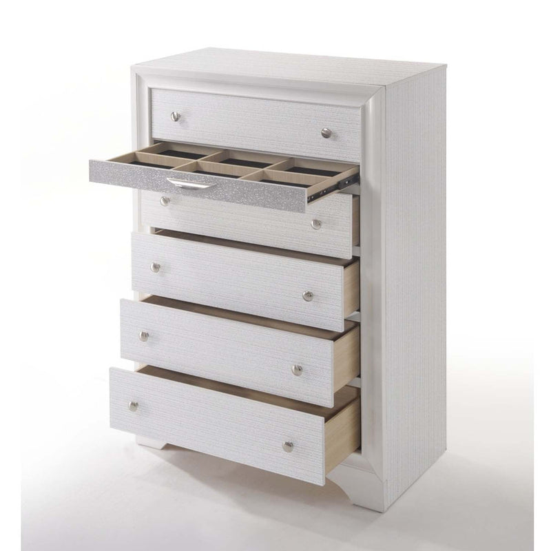 Naima 5 Storage Drawers Chest, White Finish Acme