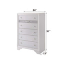 Naima 5 Storage Drawers Chest, White Finish Acme