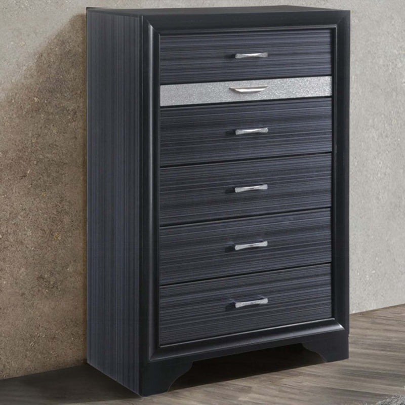 Naima 5 Storage Drawers Chest, Black Finish Acme