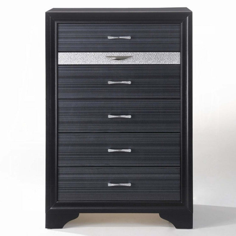 Naima 5 Storage Drawers Chest, Black Finish Acme