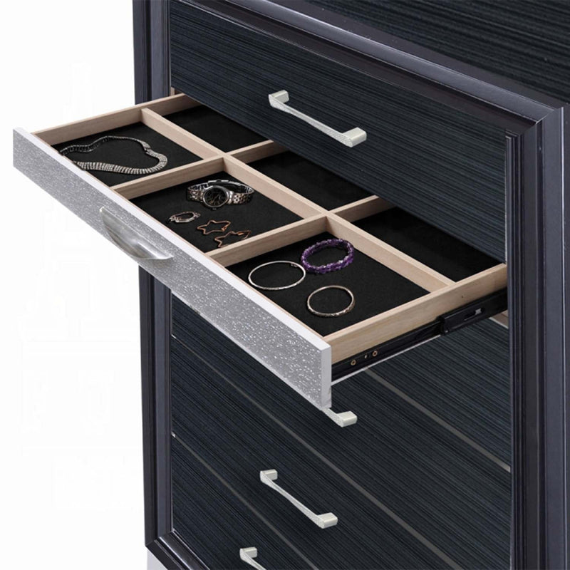 Naima 5 Storage Drawers Chest, Black Finish Acme