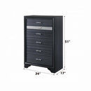 Naima 5 Storage Drawers Chest, Black Finish Acme