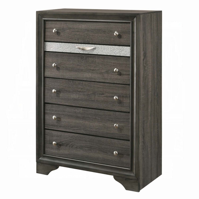 Naima 5 Storage Drawers Chest, Gray Finish Acme