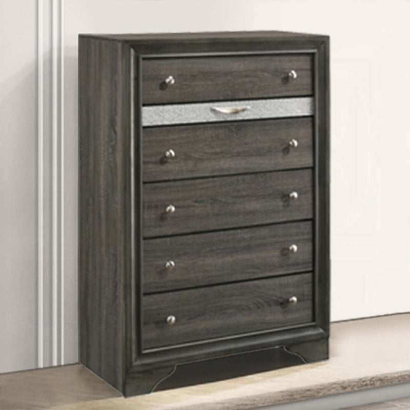 Naima 5 Storage Drawers Chest, Gray Finish Acme