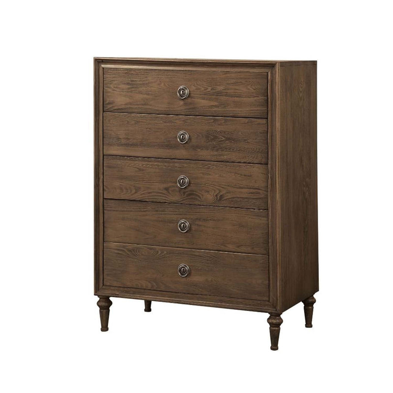 Inverness (Parker) 5 Storage Drawers Chest, Reclaimed Oak Finish Acme