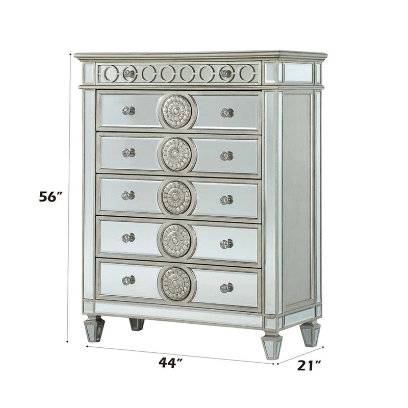 Varian 6 Storage Drawers Chest, Mirrored Acme