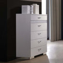 Naima II 6 Storage Drawers Chest, White High Gloss Finish Acme