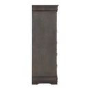 Louis Philippe 5 Storage Drawers Chest, Dark Gray Finish Acme