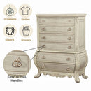 Ragenardus 6 Storage Drawers Chest, Antique White Finish Acme