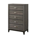 Valdemar 5 Storage Drawers Chest, Weathered Gray Finish Acme