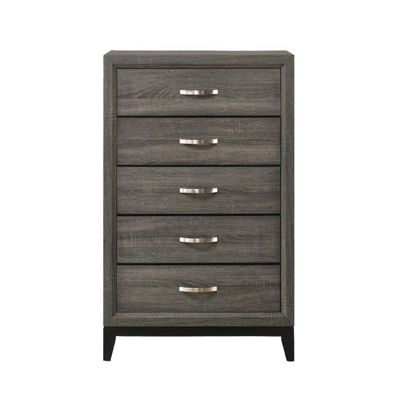 Valdemar 5 Storage Drawers Chest, Weathered Gray Finish Acme