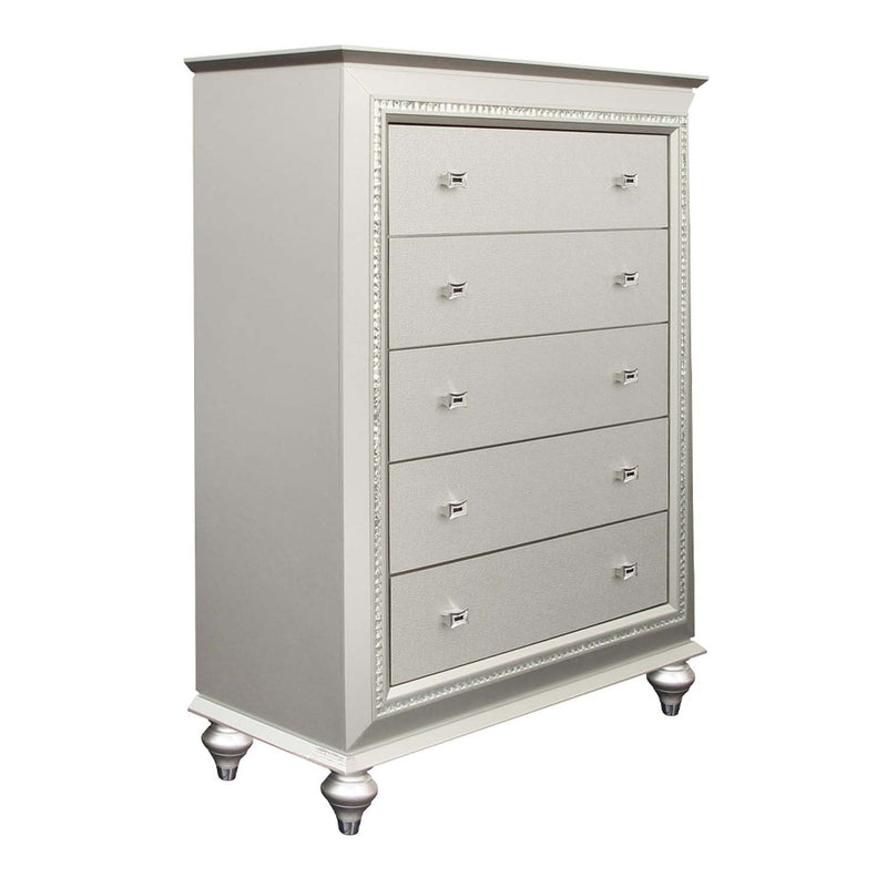 Kaitlyn 5 Storage Drawers Chest, Champagne Finish Acme