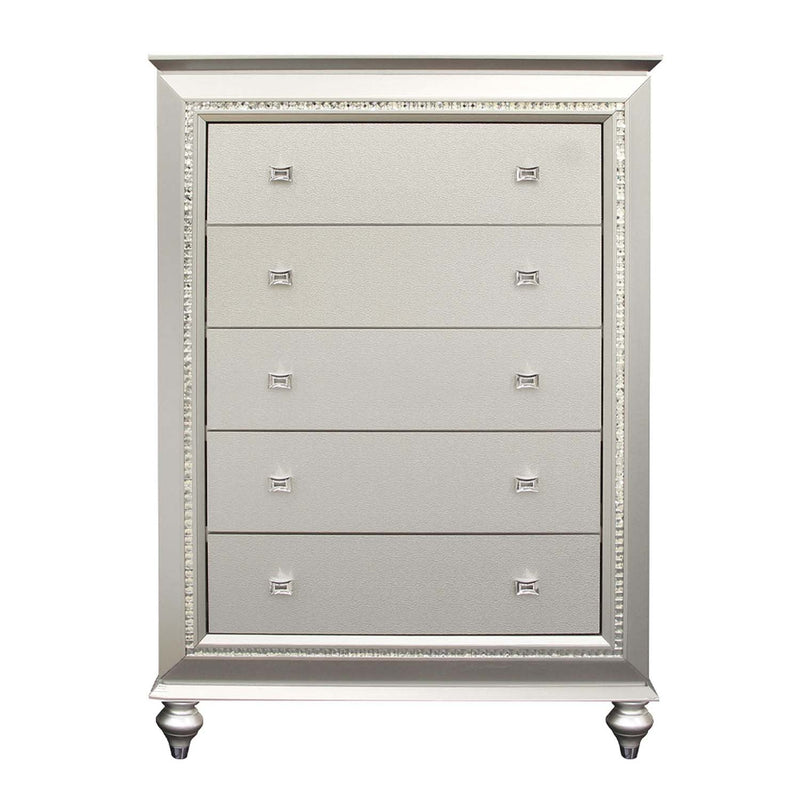 Kaitlyn 5 Storage Drawers Chest, Champagne Finish Acme