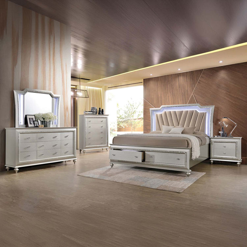 Kaitlyn 5 Storage Drawers Chest, Champagne Finish Acme