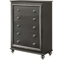 Kaitlyn 5 Storage Drawers Chest, Metallic Gray Finish Acme