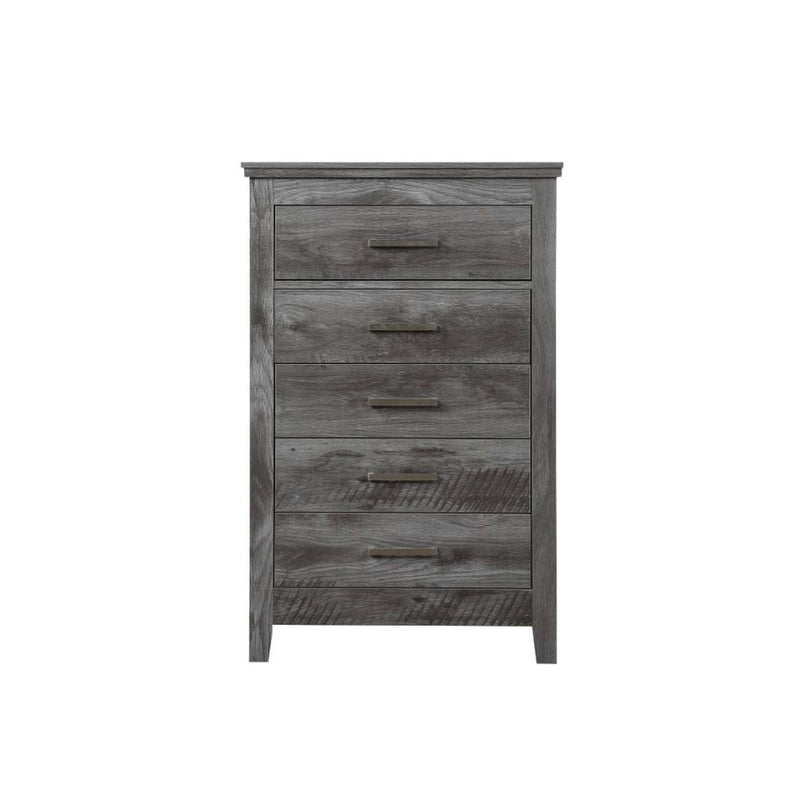 Vidalia 5 Storage Drawers Chest, Rustic Gray Oak Finish Acme