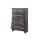 Vidalia 5 Storage Drawers Chest, Rustic Gray Oak Finish Acme