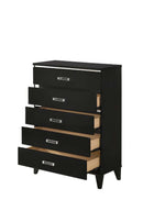 Chelsie 5 Storage Drawers  Chest, Black Finish Acme