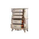 Gorsedd 5 Storage Drawers Chest, Golden Ivory Finish Acme
