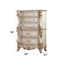 Gorsedd 5 Storage Drawers Chest, Golden Ivory Finish Acme