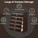 Tablita 5 Storage Drawer Chest, Dark Merlot Finish Acme