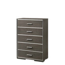 Escher 5 Storage Drawer Chest, Gray Oak Finish Acme