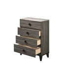 Avantika 4 Storage Drawer Chest, Faux Marble Top & Rustic Gray Oak Finish Acme