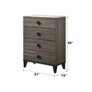 Avantika 4 Storage Drawer Chest, Faux Marble Top & Rustic Gray Oak Finish Acme