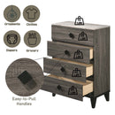 Avantika 4 Storage Drawer Chest, Faux Marble Top & Rustic Gray Oak Finish Acme