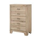 Miquell 5 Storage Drawers Chest, Natural Finish Acme