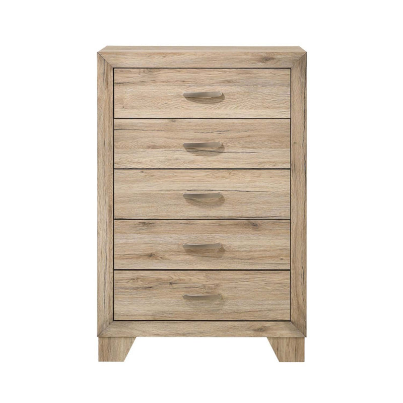 Miquell 5 Storage Drawers Chest, Natural Finish Acme