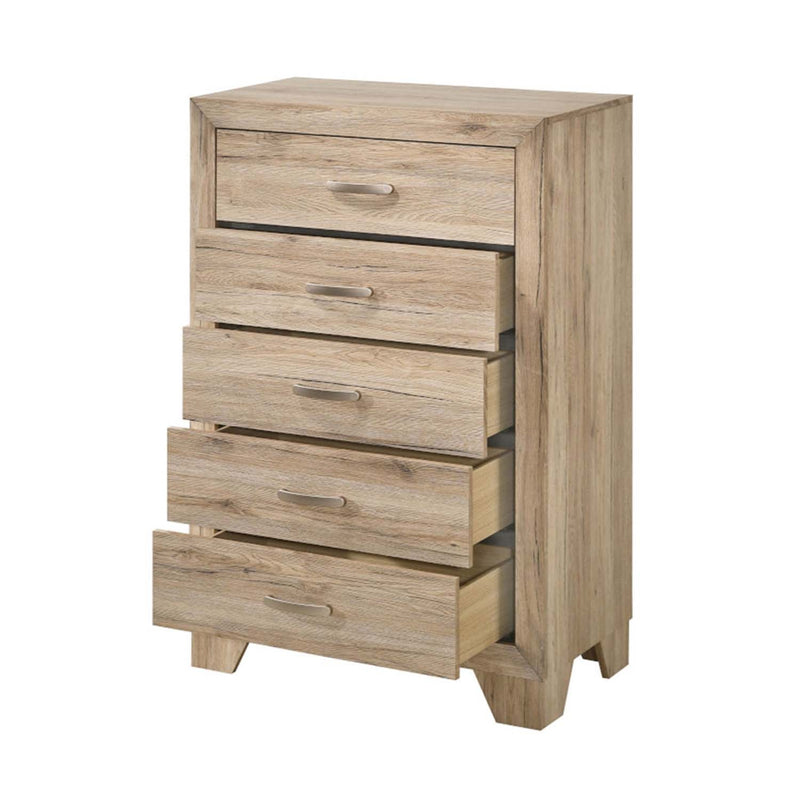 Miquell 5 Storage Drawers Chest, Natural Finish Acme
