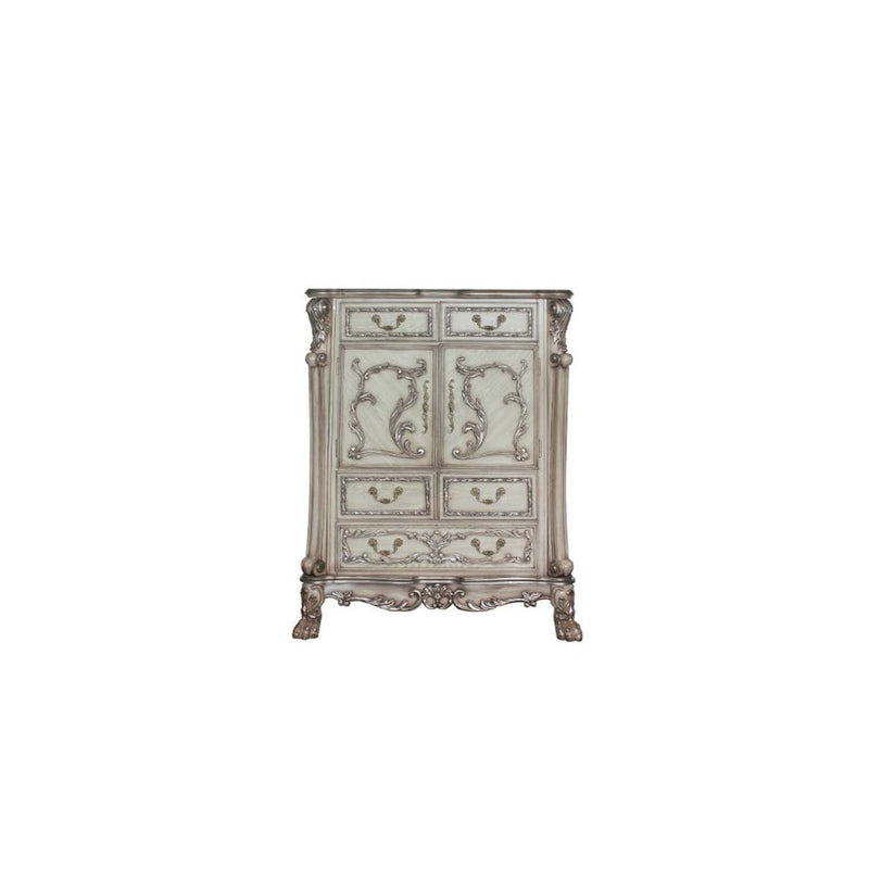 Dresden 5 Storage Drawers Chest, Vintage Bone White Finish Acme