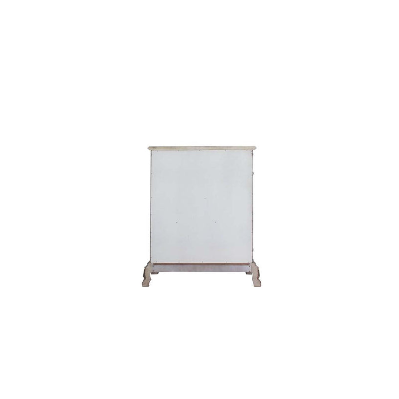 Dresden 5 Storage Drawers Chest, Vintage Bone White Finish Acme
