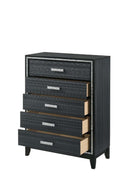 Haiden 5 Storage Drawers Chest, Weathered Black Finish Acme
