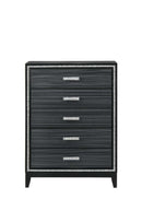 Haiden 5 Storage Drawers Chest, Weathered Black Finish Acme
