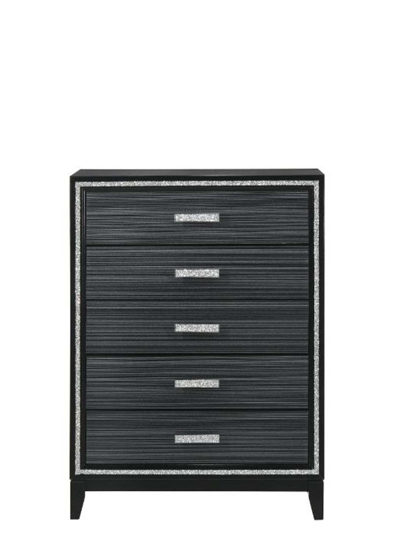 Haiden 5 Storage Drawers Chest, Weathered Black Finish Acme