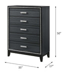 Haiden 5 Storage Drawers Chest, Weathered Black Finish Acme
