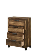 Morales 4 Storage Drawers Chest, Rustic Oak Finish Acme