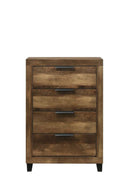 Morales 4 Storage Drawers Chest, Rustic Oak Finish Acme